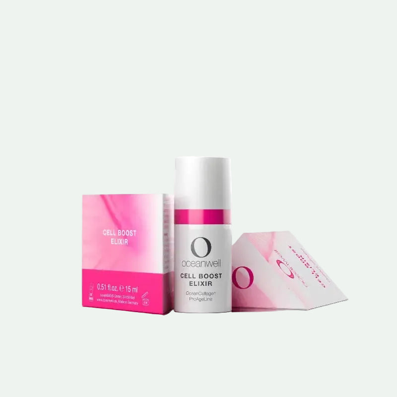 CELL BOOST ELIXIR | Aufpolsternde Anti-Age-Pflege mit ozeanischem Kollagen.