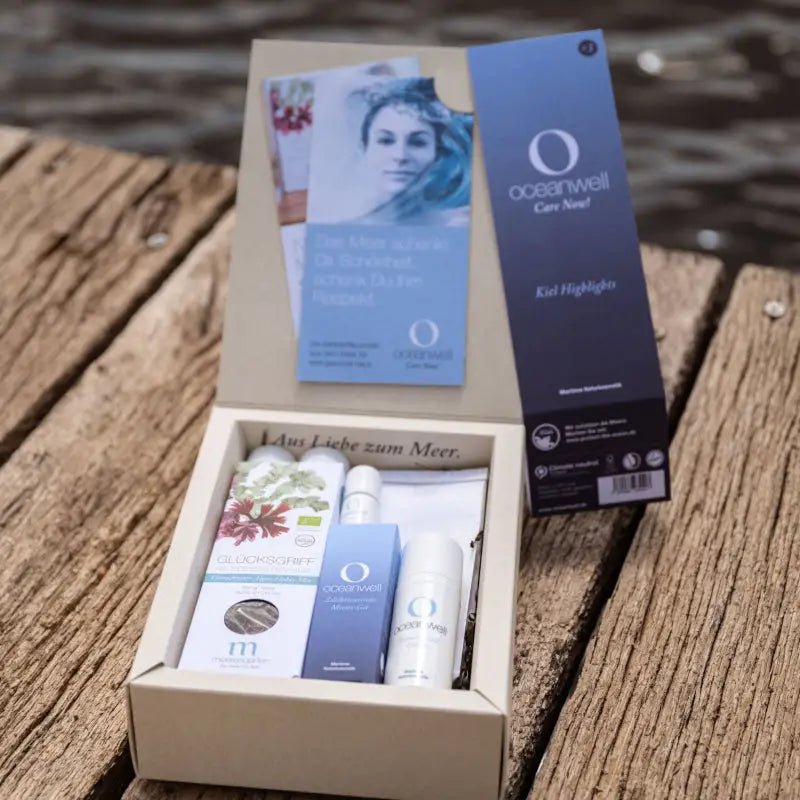 OCEANWELL Kosmetik - Set "KIEL - HIGHLIGHTS" | Meeresalgen für Hautpflege & kreative Küche - BeautyVeda | Oceanwell KombiBox "KIEL - HIGHLIGHTS" | Hautpflege Set. After Shave, Basic, Creme