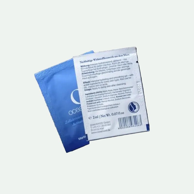 OCEANWELL MEERES - GEL Sachet (Verkaufsförderung) - BeautyVeda | Oceanwell MEERES - GEL Sachet | Verkaufsförderung für Institutskosmetik. After Shave, Anti - Aging, Anti - Akne
