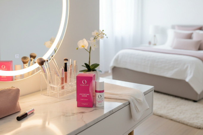 Oceanwell Protecting Serum am Schminktisch